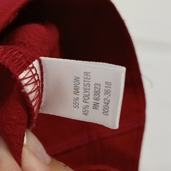 Christopher & Banks red 3/4 sleeve button-down blouse jacket size XL - Picture 4 of 6